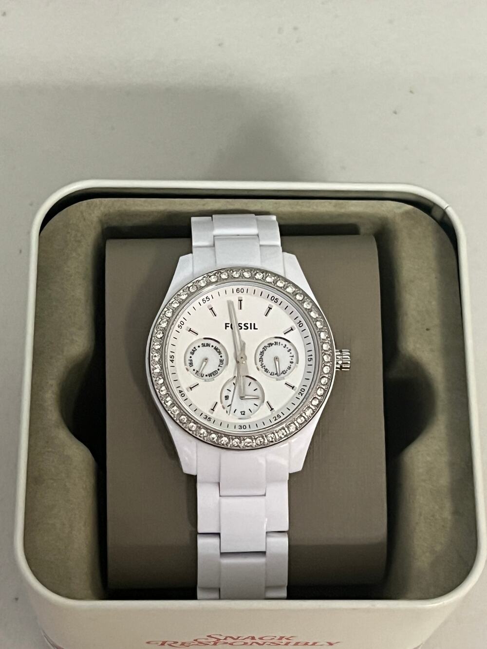 Fossil ES1967 Stella Multifunction White Quartz Analog Watch